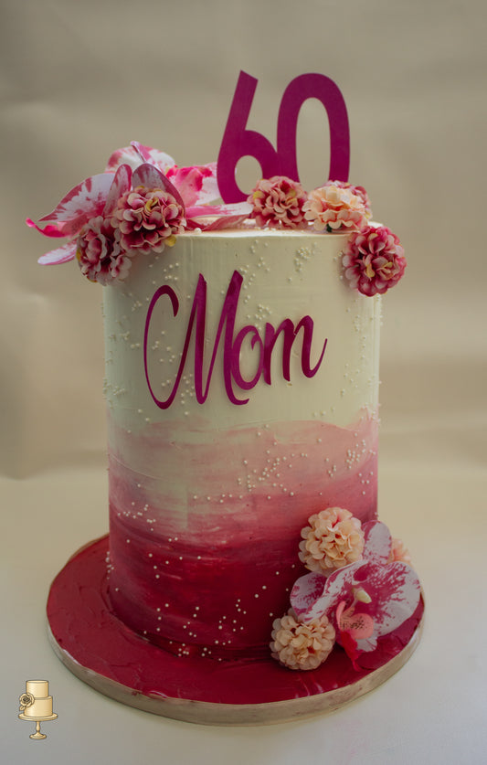 Buttercream Ombre Cake with flowers